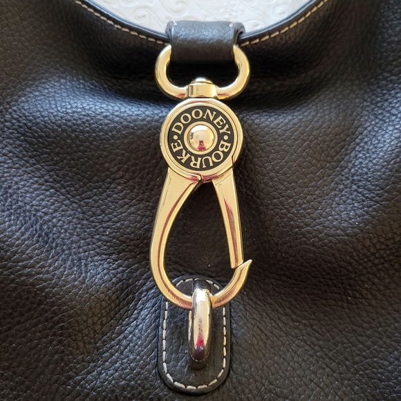 Dooney & Bourke black gold Whipped Stitched Hobo Shoulder Bag - Picture 3 of 16